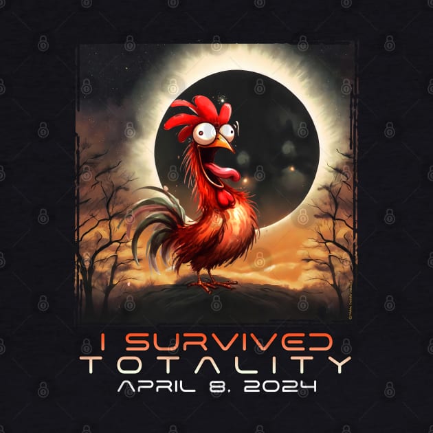 Funny Chicken I Survived the Solar Eclipse 2024 by Dibble Dabble Designs